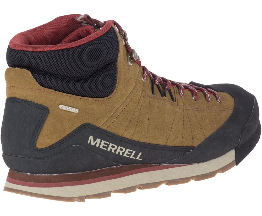 Botas Homem - Merrell Catalyst Mid Suede Waterproof - Marrom/Pretas - WTA385209